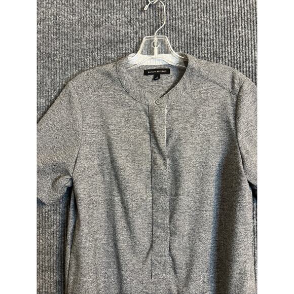 Banana Republic Women Shift Dress Size 4 Gray Short Sleeve Career Office Pockets - Picture 3 of 9